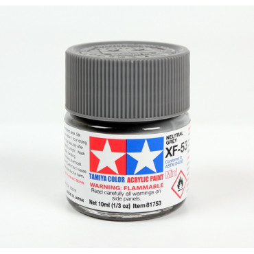 TINTA ACRÍLICA MINI XF-53 CINZA NEUTRO 10ML TAMIYA TAM 81753